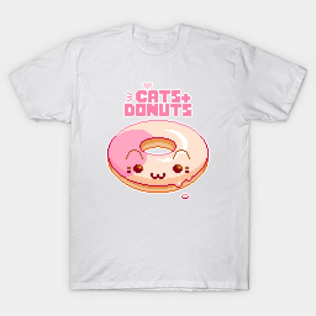 cats & donuts T-Shirt by pixelins